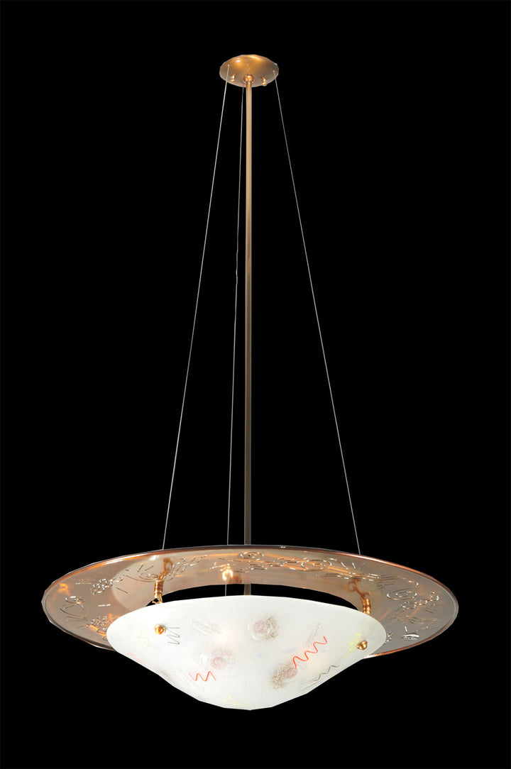 Meyda Tiffany Metro Fusion 107810 Pendant Light - Nickel, Transparent Copper