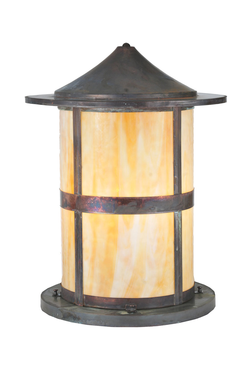Meyda Tiffany Lighting 107851 Fulton One Light Pier Mount Outdoor Bronze / Dark