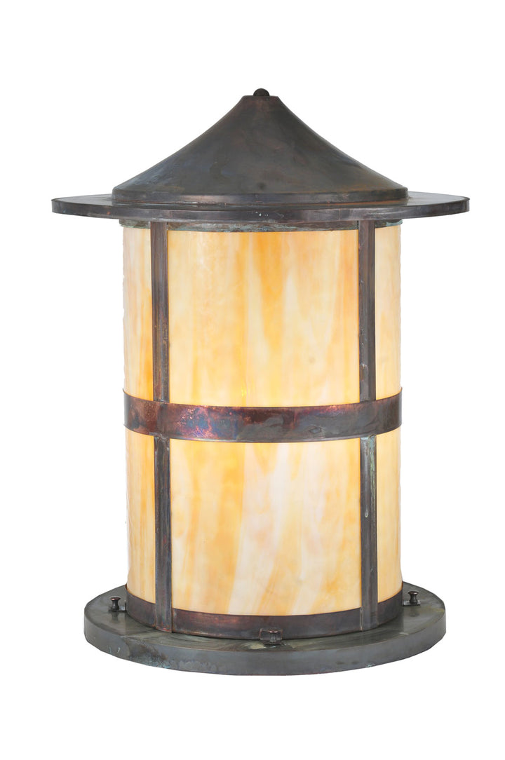 Meyda Tiffany Lighting 107851 Fulton One Light Pier Mount Outdoor Bronze / Dark