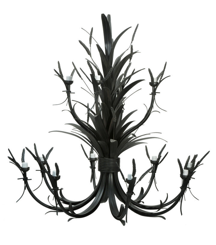Meyda Tiffany Flowering Wheat 107852 Chandelier Light - Craftsman Brown