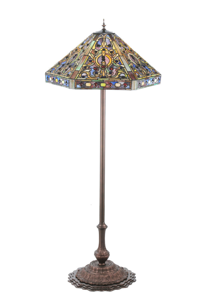 Meyda Tiffany Lighting 107863 Tiffany Elizabethan Three Light Floor Lamp Lamp Bronze / Dark