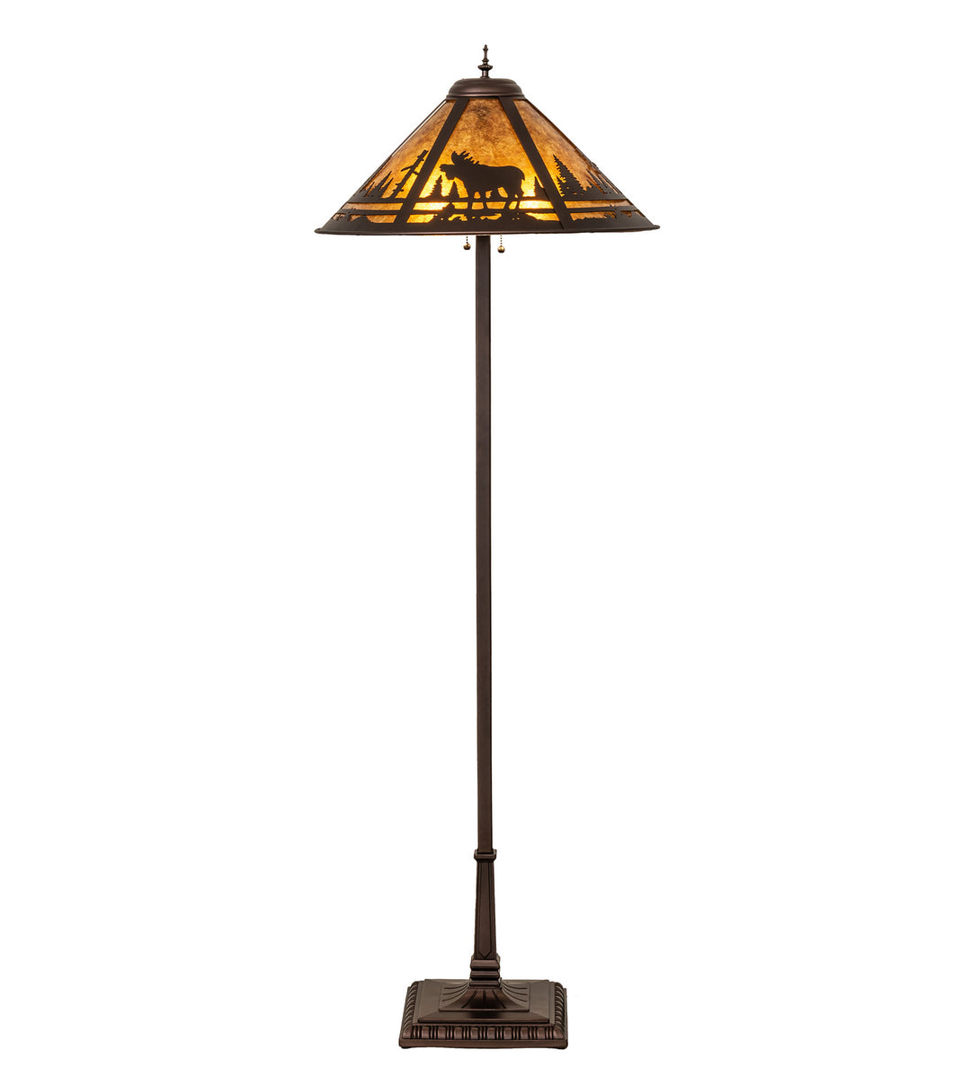 Meyda Tiffany Lighting 107889 Moose Creek Two Light Floor Lamp Lamp Bronze / Dark