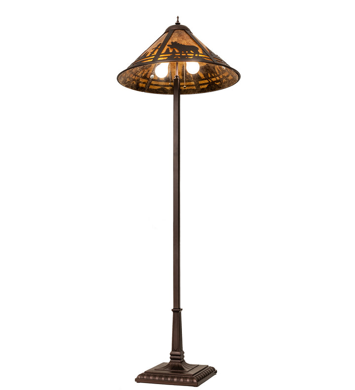 Meyda Tiffany Lighting 107889 Moose Creek Two Light Floor Lamp Lamp Bronze / Dark