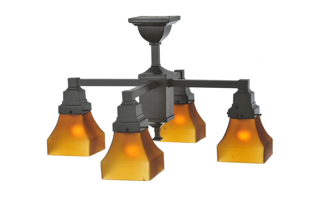 Meyda Tiffany Bungalow 108063 Chandelier Light - Craftsman Brown