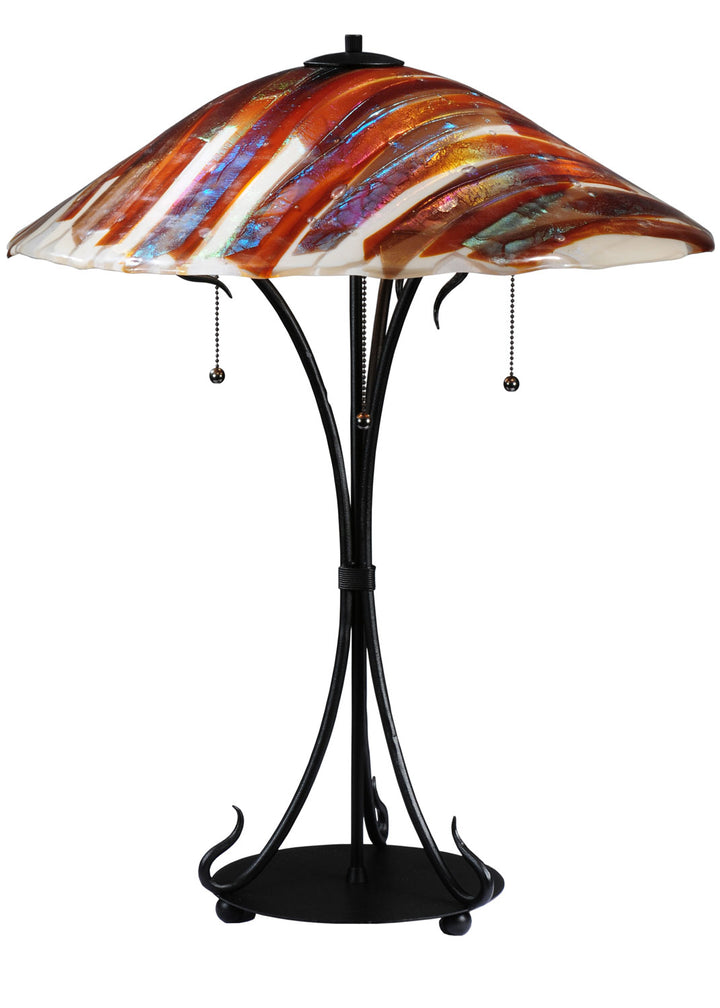 Meyda Tiffany Lighting 108321 Marina Three Light Table Lamp Lamp Bronze / Dark