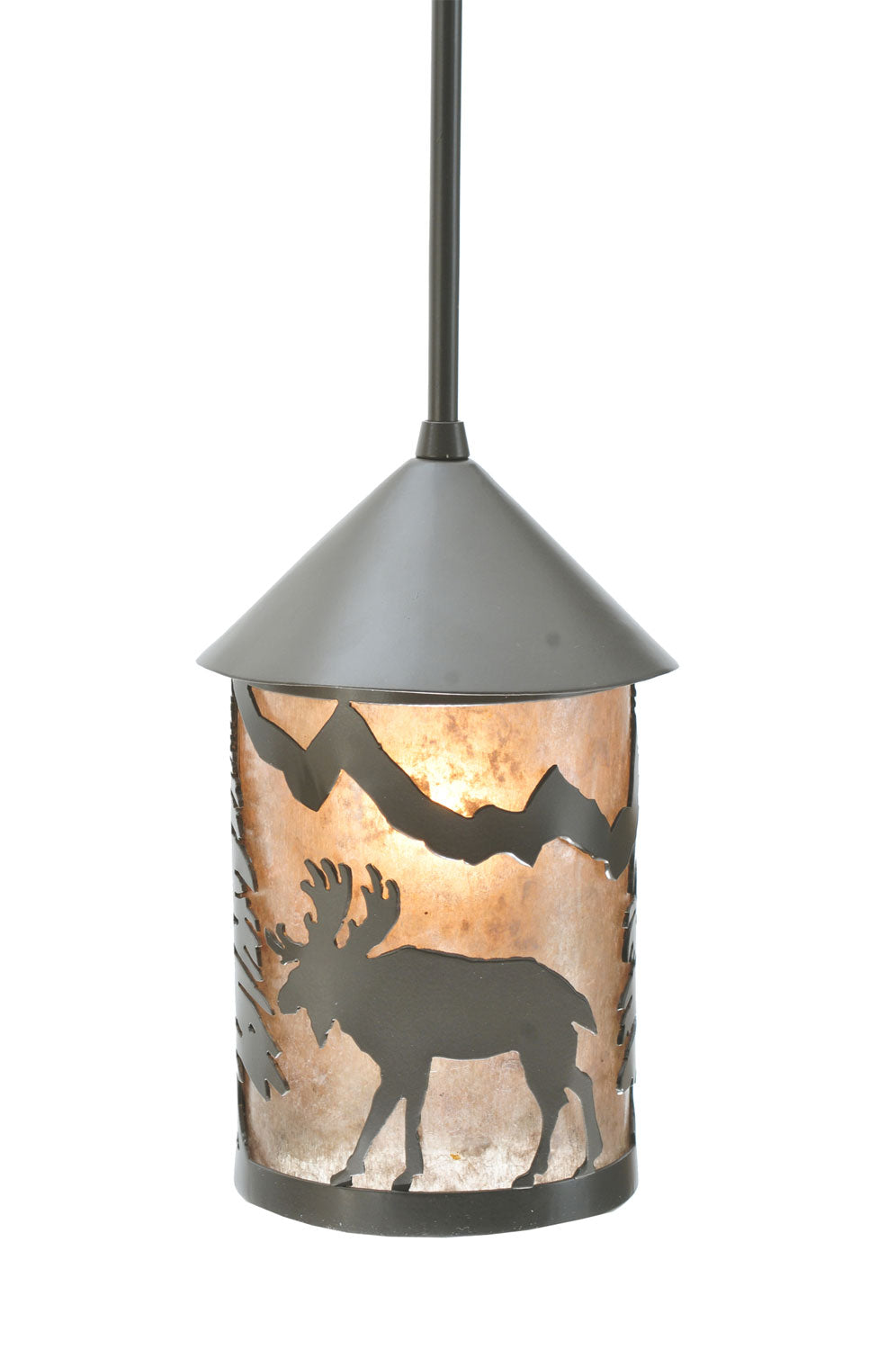 Meyda Tiffany Lighting 108462 Lone Moose One Light Mini Pendant Outdoor Bronze / Dark