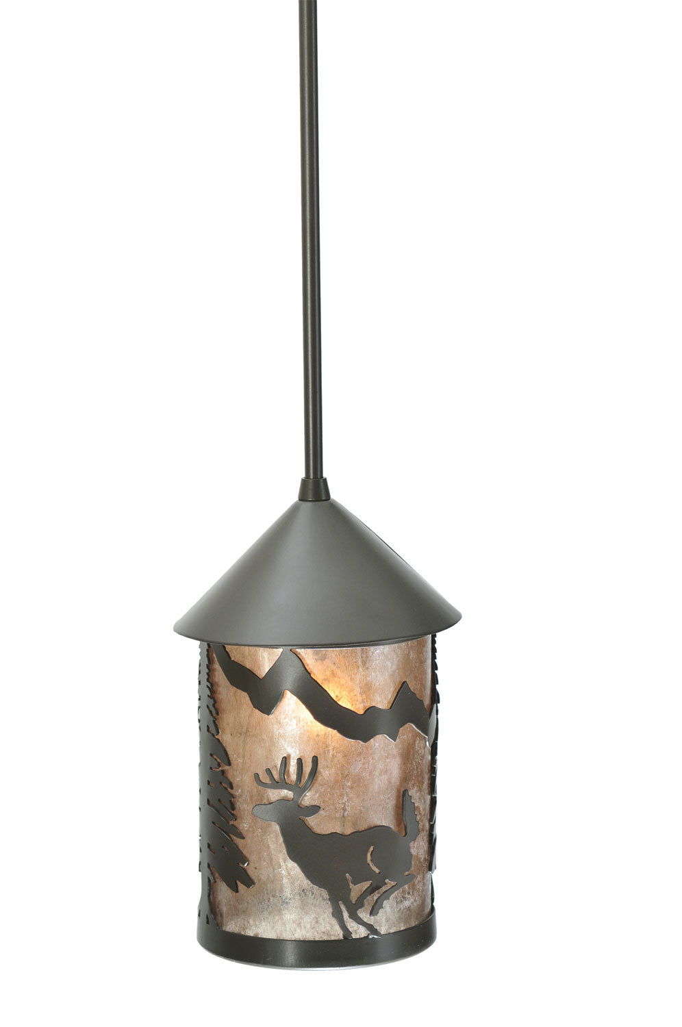 Meyda Tiffany Lighting 108463 Lone Deer One Light Mini Pendant Outdoor Bronze / Dark