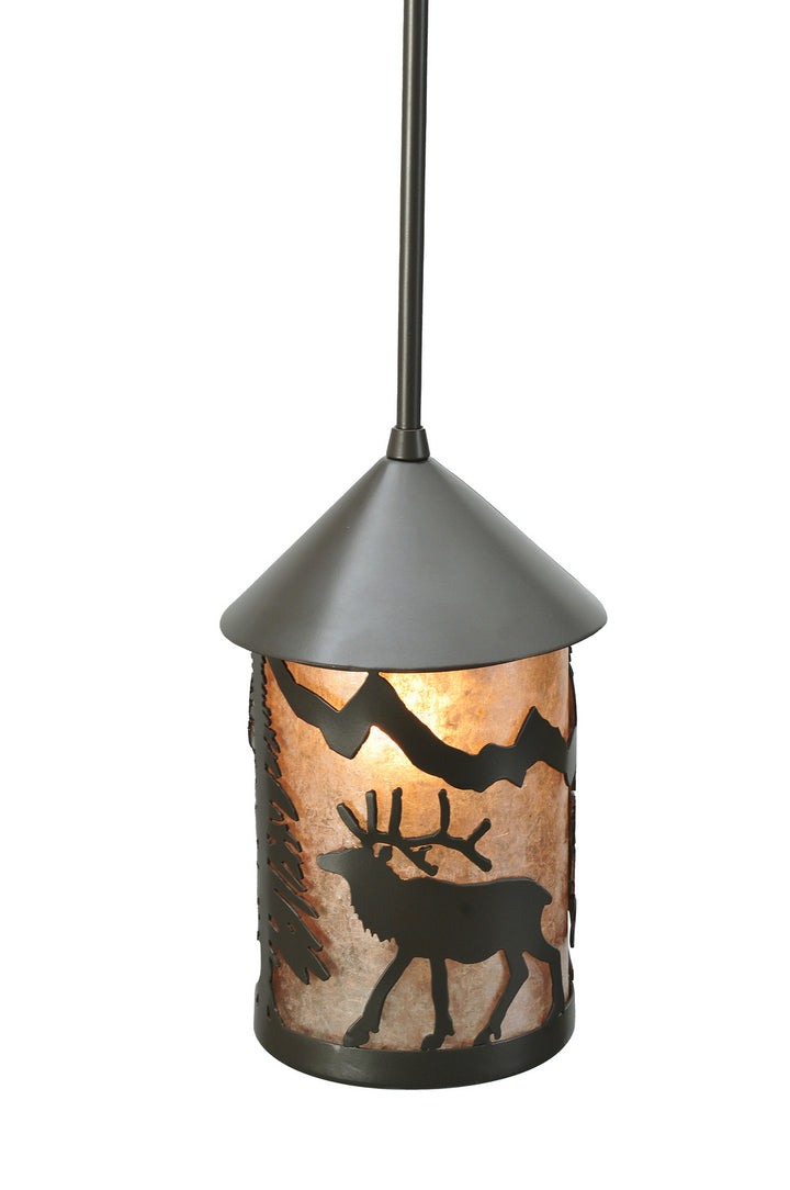 Meyda Tiffany Lighting 108464 Lone Elk One Light Mini Pendant Outdoor Bronze / Dark
