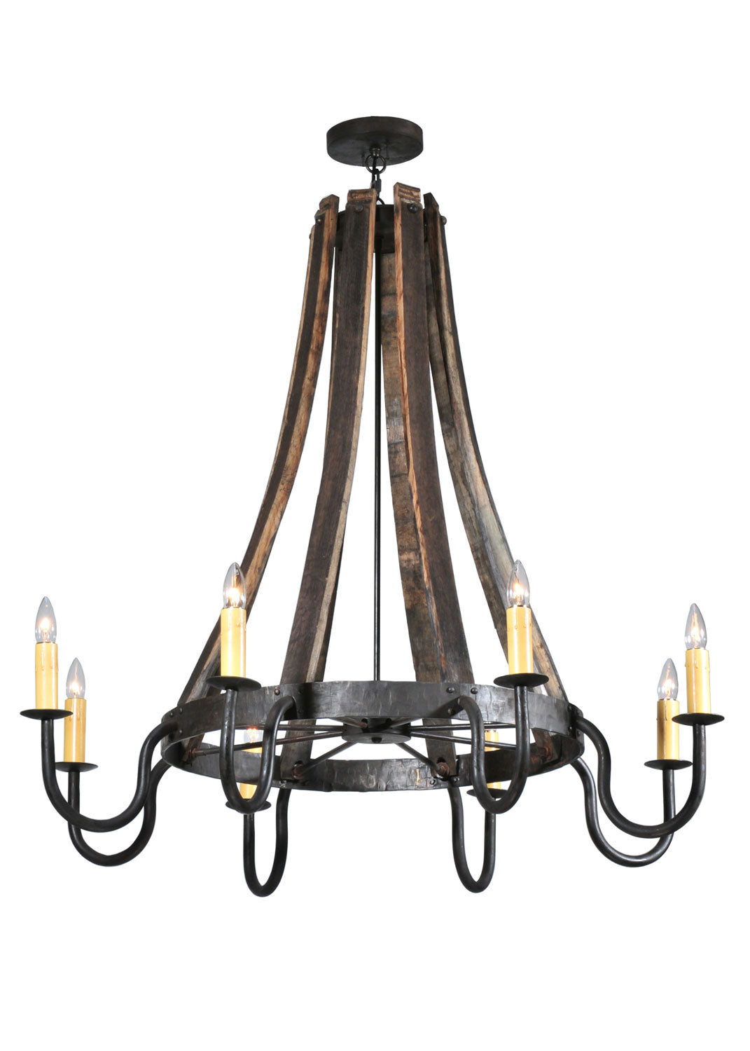 Meyda Tiffany Barrel Stave 108810 Chandelier Light - Natural Wood