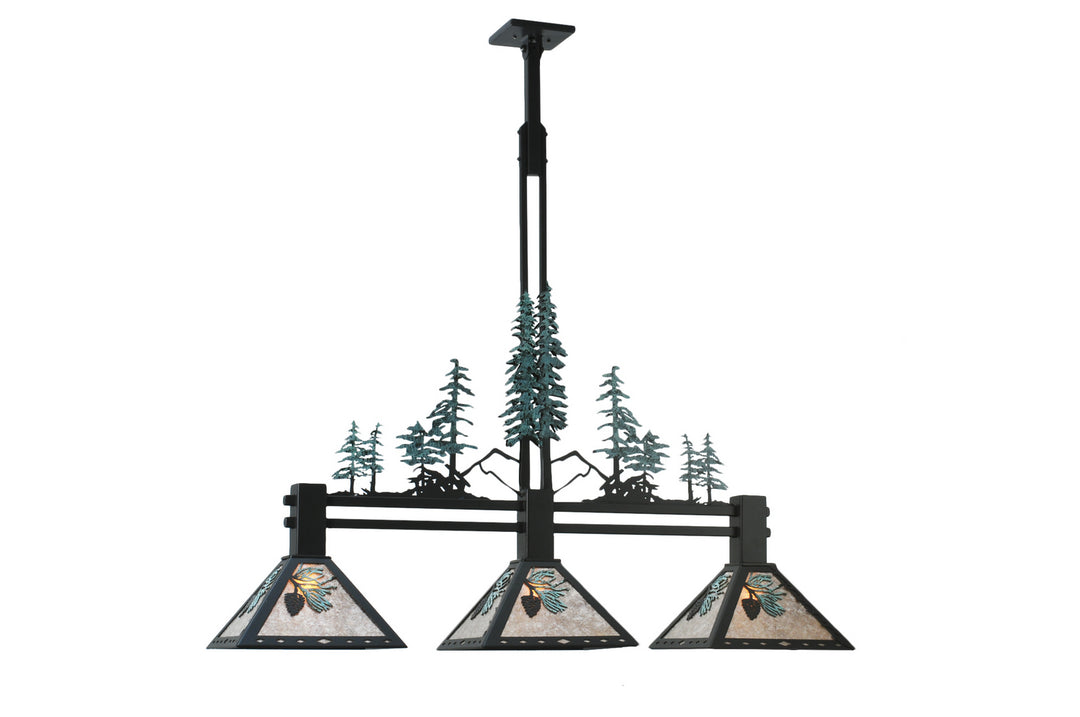 Meyda Tiffany Winter Pine 108987 Pendant Light - Black/Green/Silver Mica