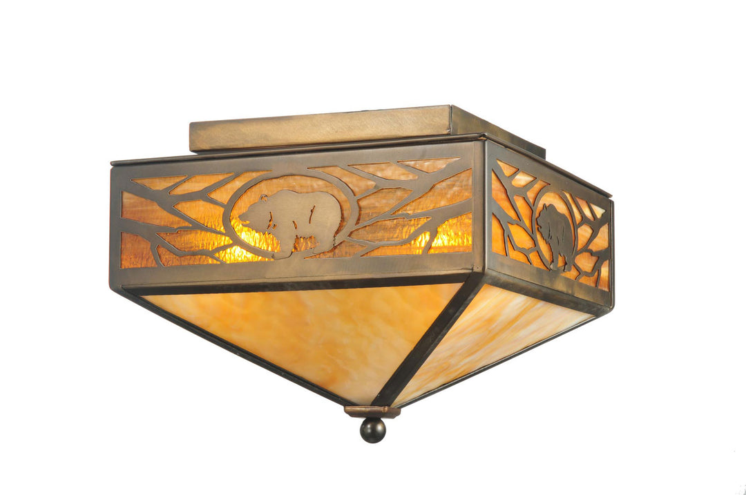 Meyda Tiffany Lone Grizzly Bear 109214 Ceiling Light - Antique Copper