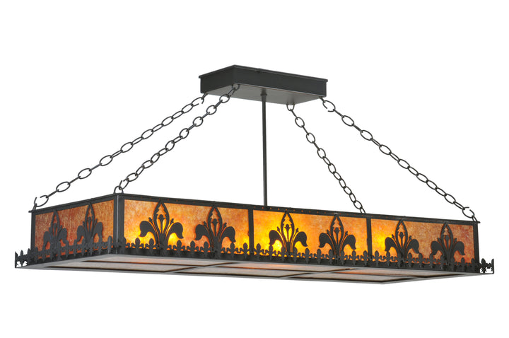 Meyda Tiffany Gothic Fleur-De-Lis 109377 Pendant Light - Black/Amber Mica