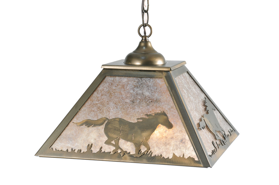 Meyda Tiffany Running Horses 109563 Pendant Light - Antique Copper