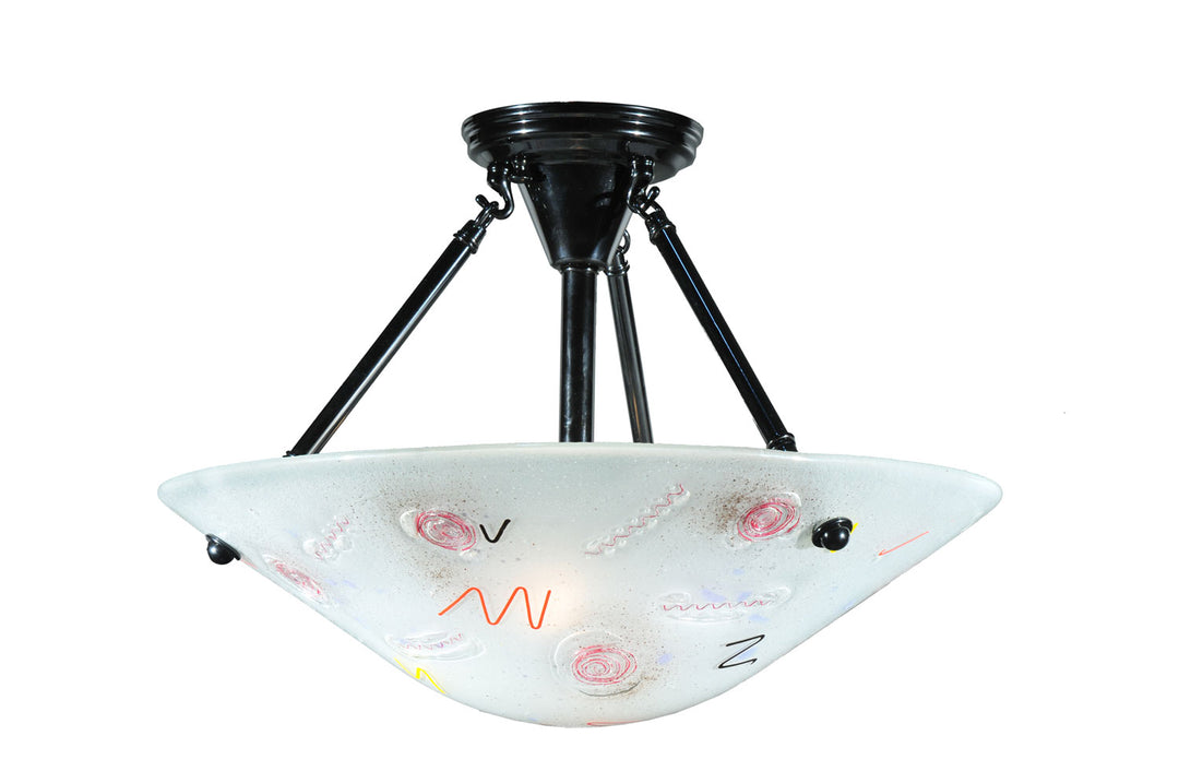 Meyda Tiffany Metro Fusion 109968 Ceiling Light - Clear/Red Yellow Noodles Fiddle Heads