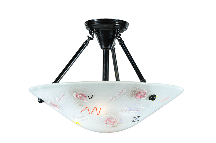 Meyda Tiffany Metro Fusion 109968 Ceiling Light - Clear/Red Yellow Noodles Fiddle Heads