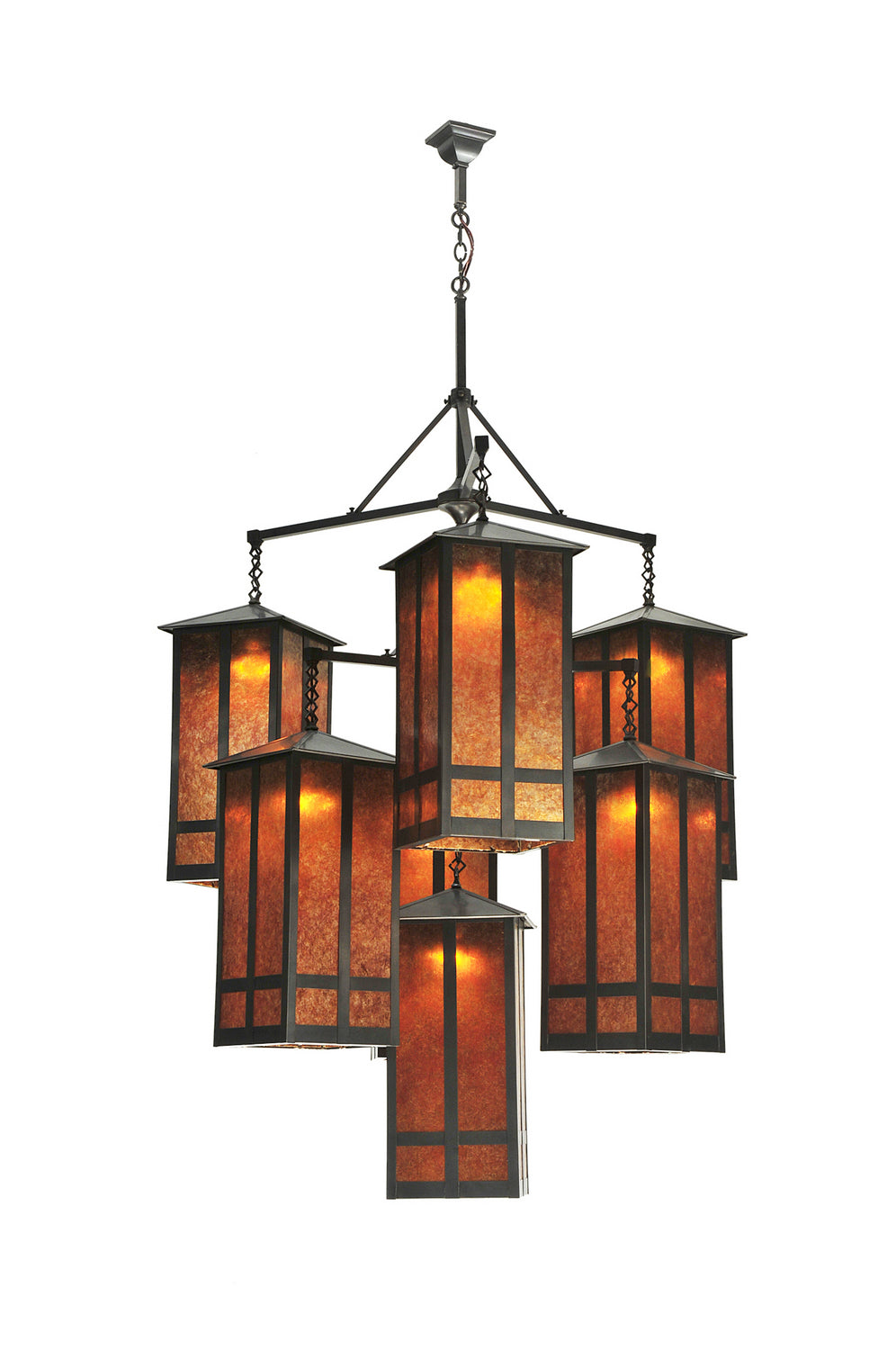 Meyda Tiffany Church Street 110093 Chandelier Light - Craftsman Brown