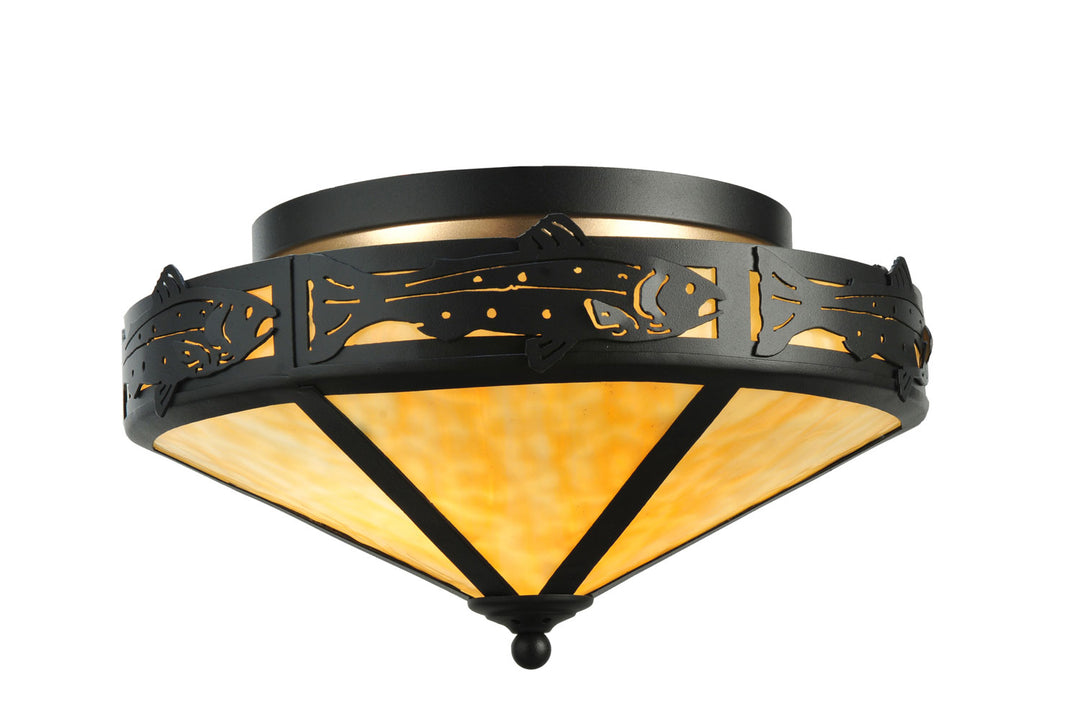 Meyda Tiffany Rainbow Trout 110186 Ceiling Light - Black/Ba