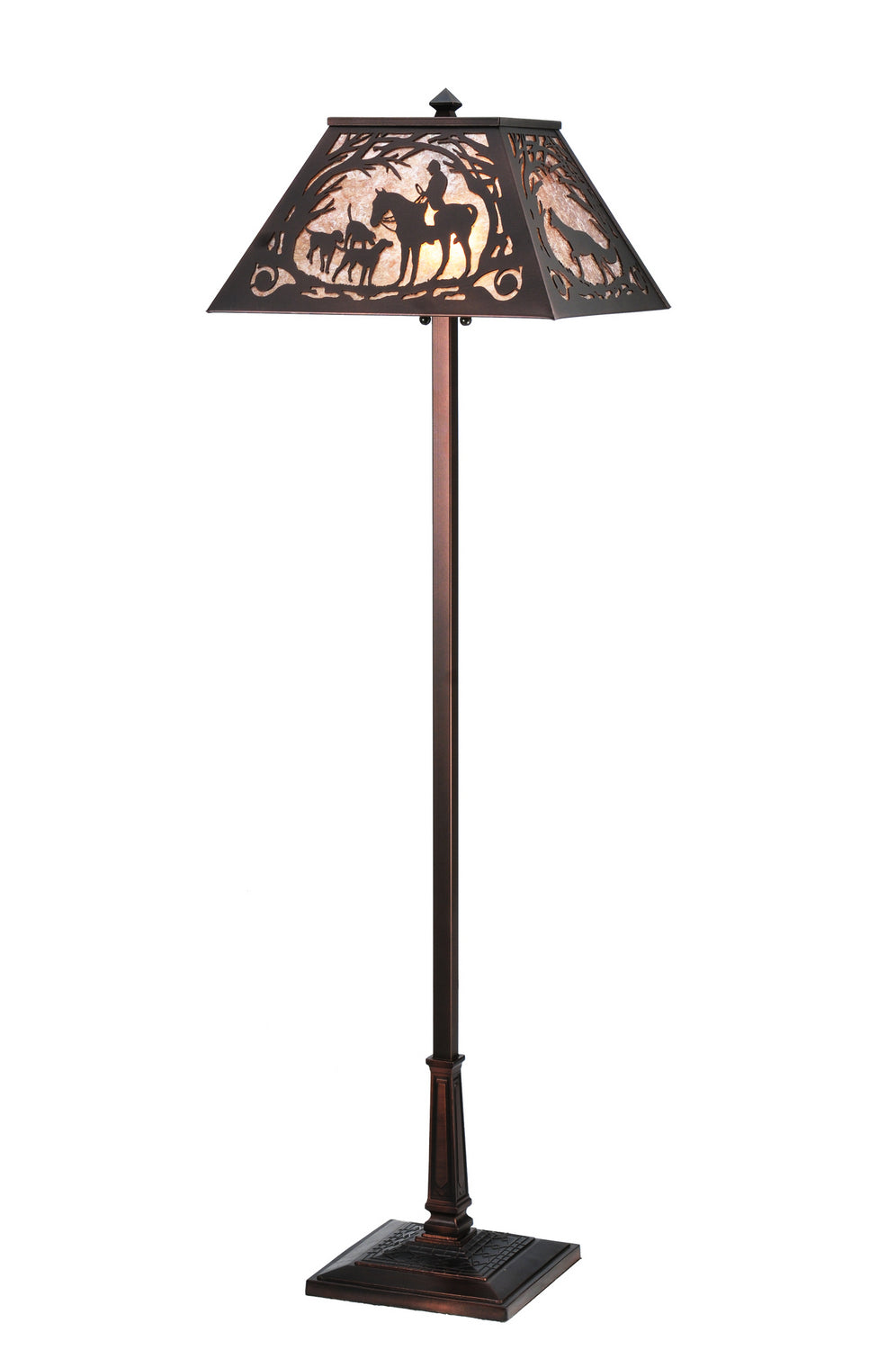 Meyda Tiffany Lighting 110194 Fox Hunt Two Light Floor Lamp Lamp Bronze / Dark