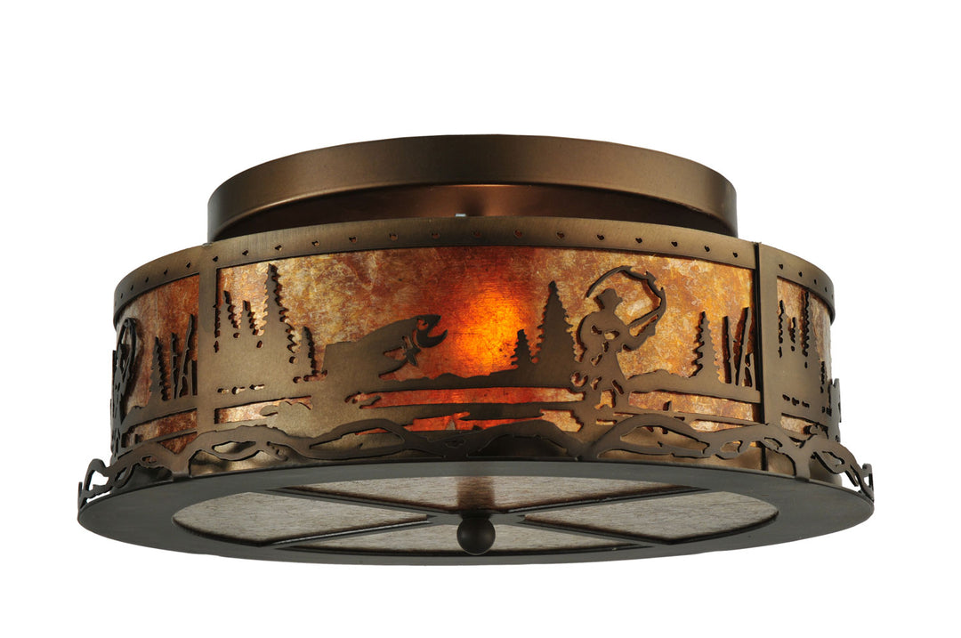 Meyda Tiffany Fly Fishing Creek 110647 Ceiling Light - Antique Copper