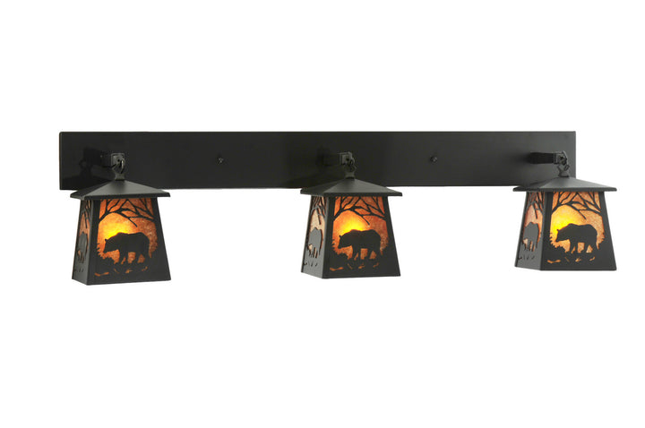 Meyda Tiffany Bear At Dawn 110745 Bath Vanity Light 48 in. wide - Wrought Iron