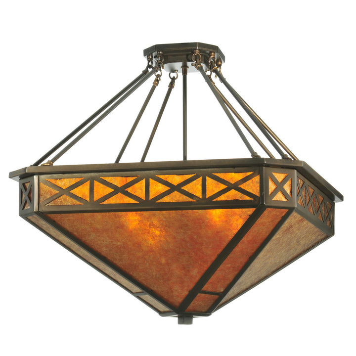 Meyda Tiffany Saltire Craftsman 110803 Ceiling Light - Antique Copper