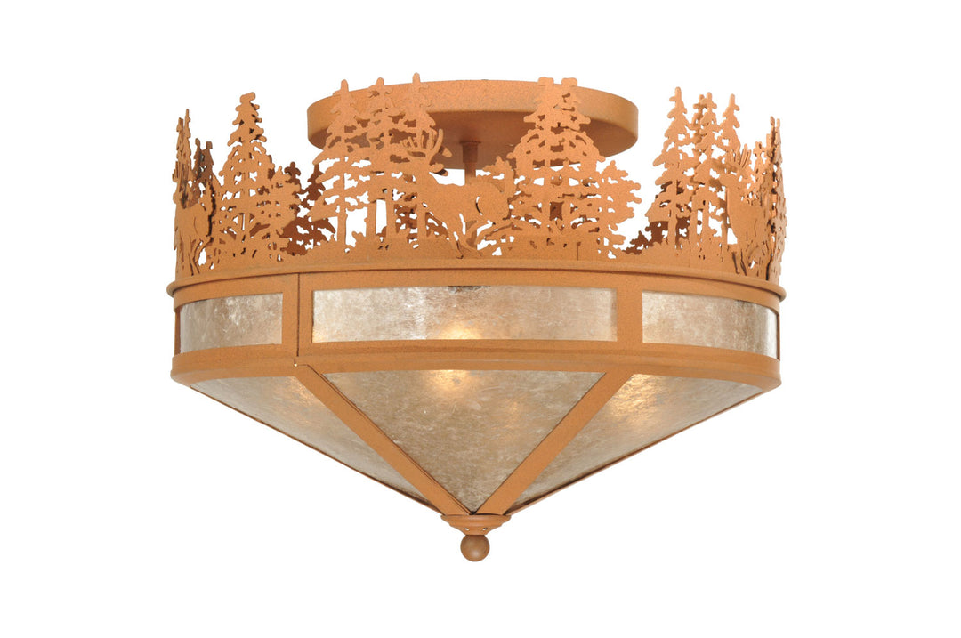 Meyda Tiffany Deer Through The Trees 110926 Ceiling Light - Wrought Iron