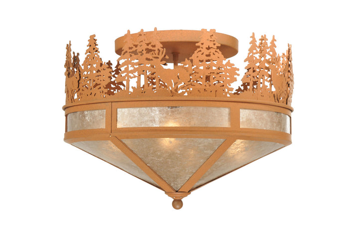 Meyda Tiffany Deer Through The Trees 110926 Ceiling Light - Wrought Iron