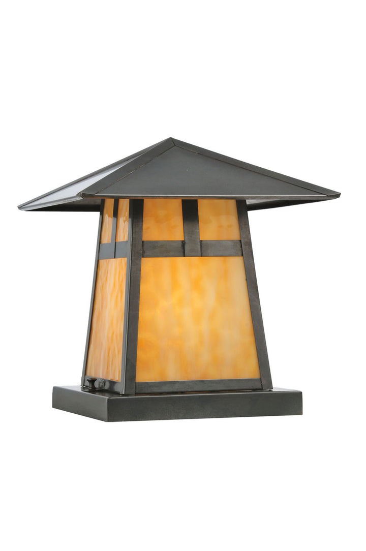 Meyda Tiffany Lighting 111022 Stillwater One Light Pier Mount Outdoor Bronze / Dark