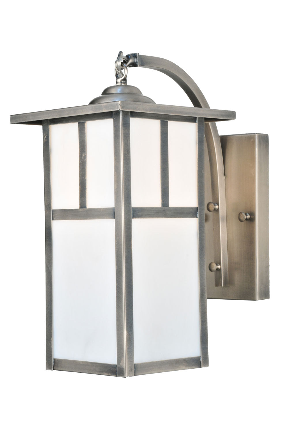 Meyda Tiffany Lighting 111123 Hyde Park One Light Wall Sconce Outdoor Pewter, Nickel, Silver