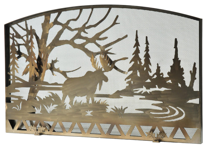 Meyda Tiffany Lighting 111149 Moose Creek Fireplace Screen Home Decor Copper/Antique/Verde
