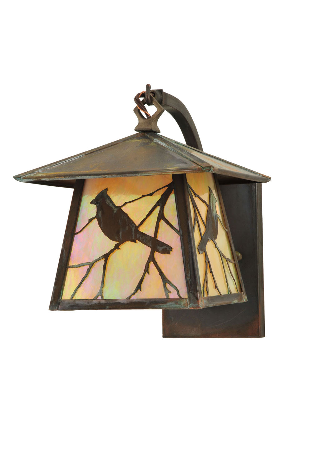 Meyda Tiffany Lighting 111450 Stillwater One Light Wall Sconce Outdoor Copper/Antique/Verde