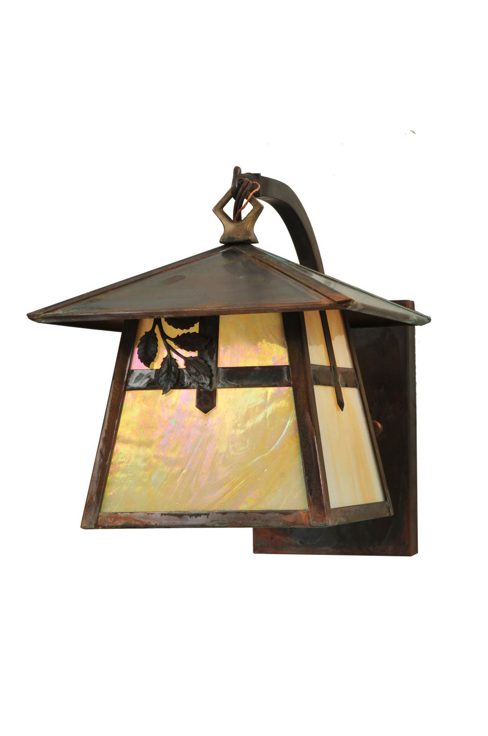 Meyda Tiffany Lighting 111451 Stillwater One Light Wall Sconce Outdoor Copper/Antique/Verde