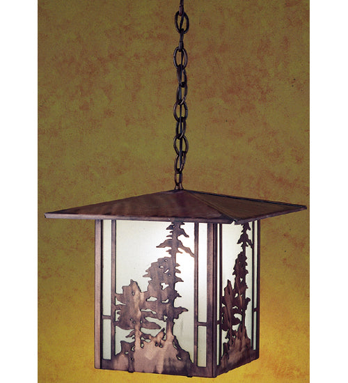 Meyda Tiffany Lighting 29273 Tall Pines One Light Pendant Outdoor Copper/Antique/Verde