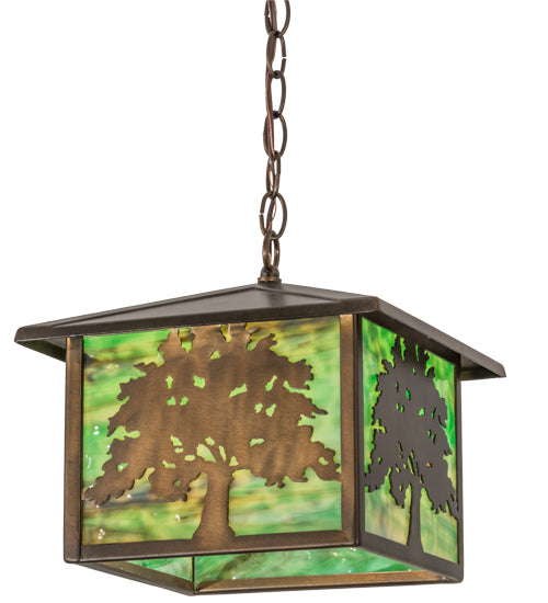 Meyda Tiffany Lighting 29274 Oak Tree One Light Pendant Outdoor Copper/Antique/Verde