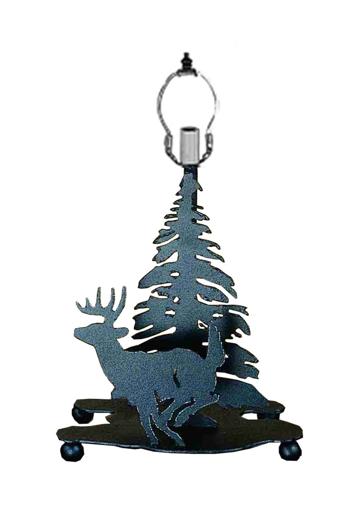 Meyda Tiffany Lighting 22495 Lone Deer One Light Table Base Hardware Utility Light Bronze / Dark