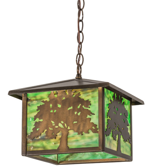 Meyda Tiffany Lighting 29274 Oak Tree One Light Pendant Outdoor Copper/Antique/Verde