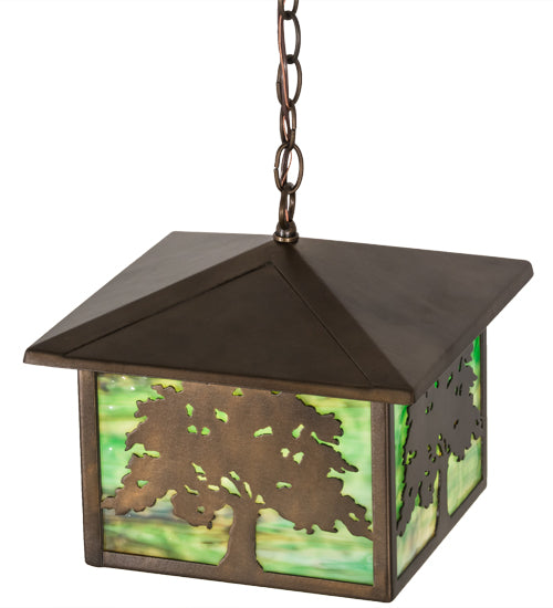 Meyda Tiffany Lighting 29274 Oak Tree One Light Pendant Outdoor Copper/Antique/Verde