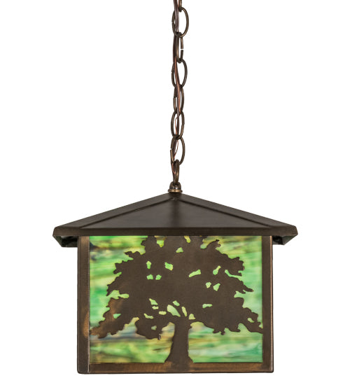 Meyda Tiffany Lighting 29274 Oak Tree One Light Pendant Outdoor Copper/Antique/Verde