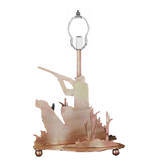 Meyda Tiffany Lighting 29281 Hunter W/Dog Two Light Table Base Utility Light Copper/Antique/Verde