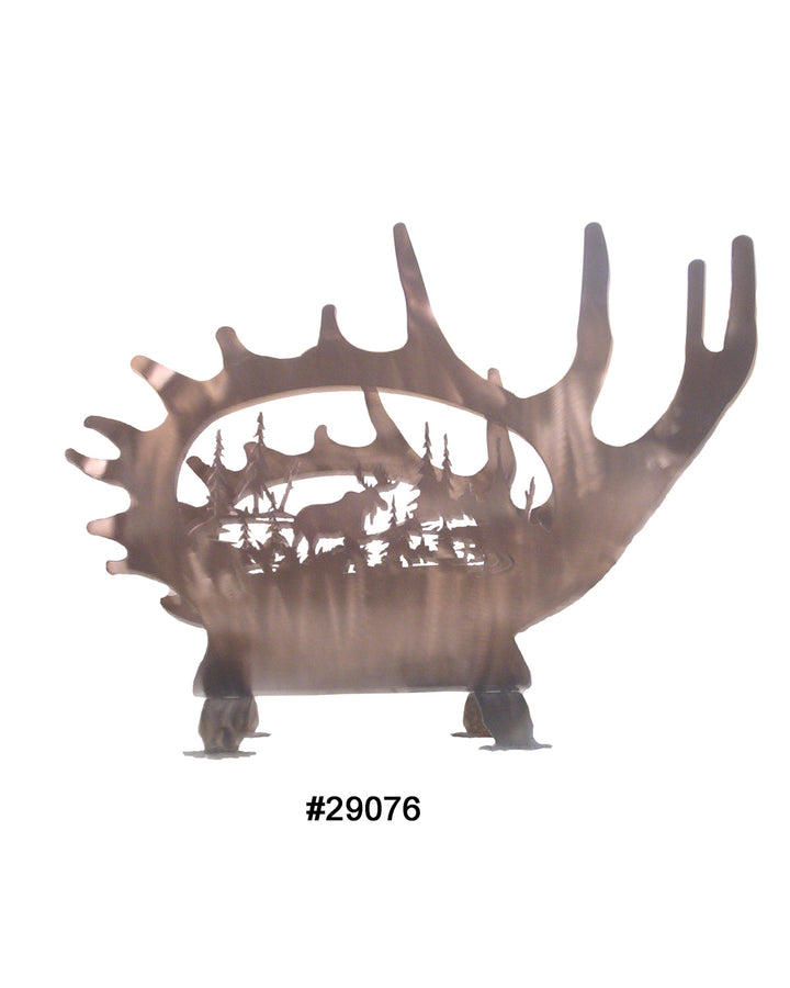 Meyda Tiffany Lighting 29076 Moose Antler Log Holder Home Decor Copper/Antique/Verde