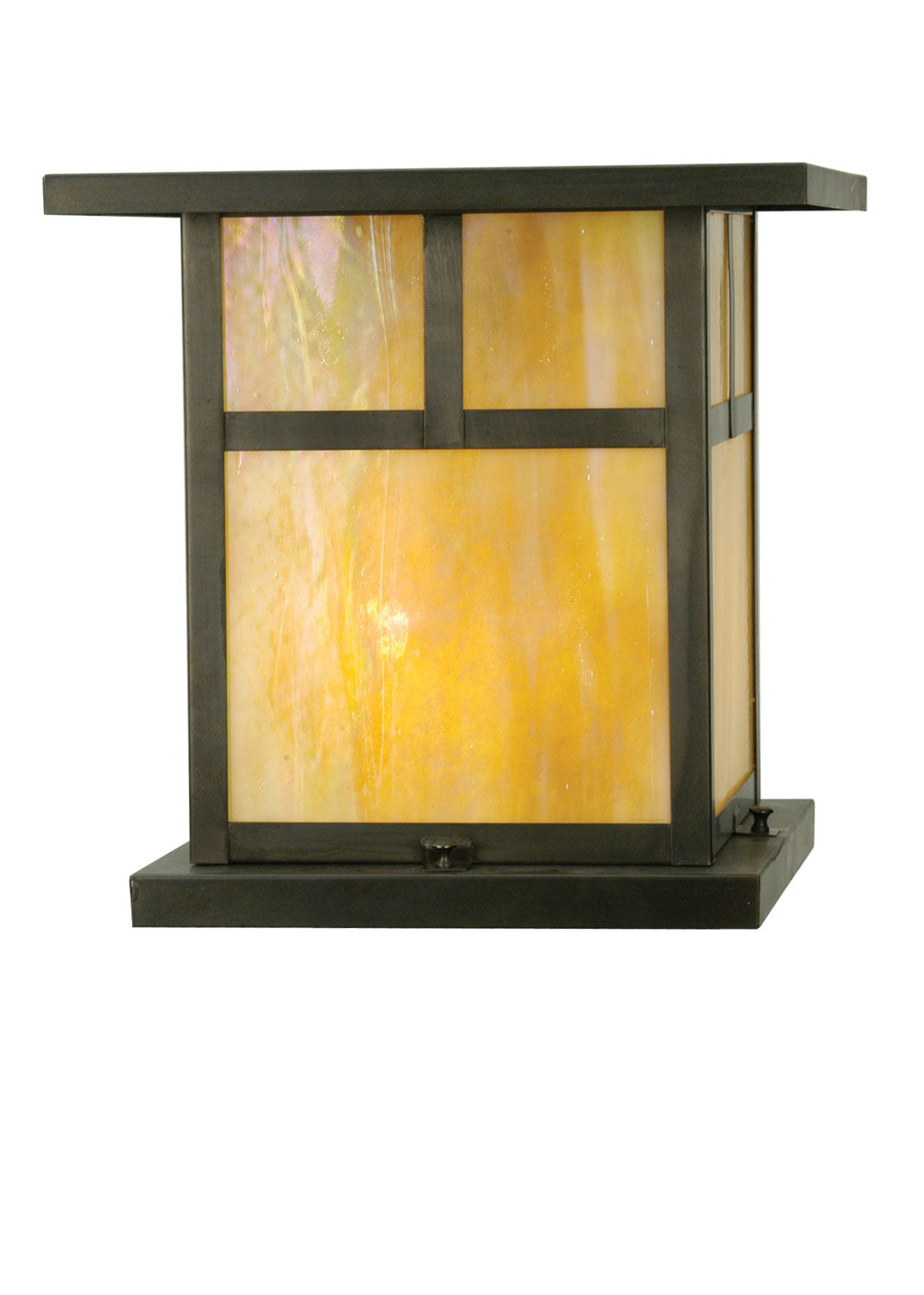 Meyda Tiffany Lighting 30319 Hyde Park Two Light Pier Mount Outdoor Bronze / Dark