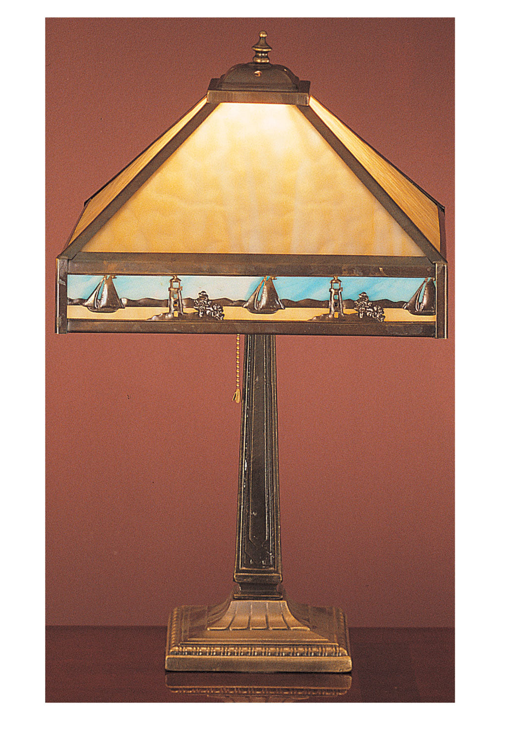 Meyda Tiffany Lighting 31297 Sailboat One Light Table Lamp Lamp Bronze / Dark