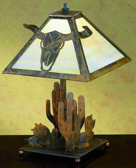 Meyda Tiffany Lighting 32511 Cactus One Light Table Lamp Lamp Bronze / Dark