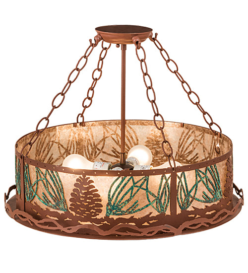 Meyda Tiffany Mountain Pine 29393 Ceiling Light - Rust