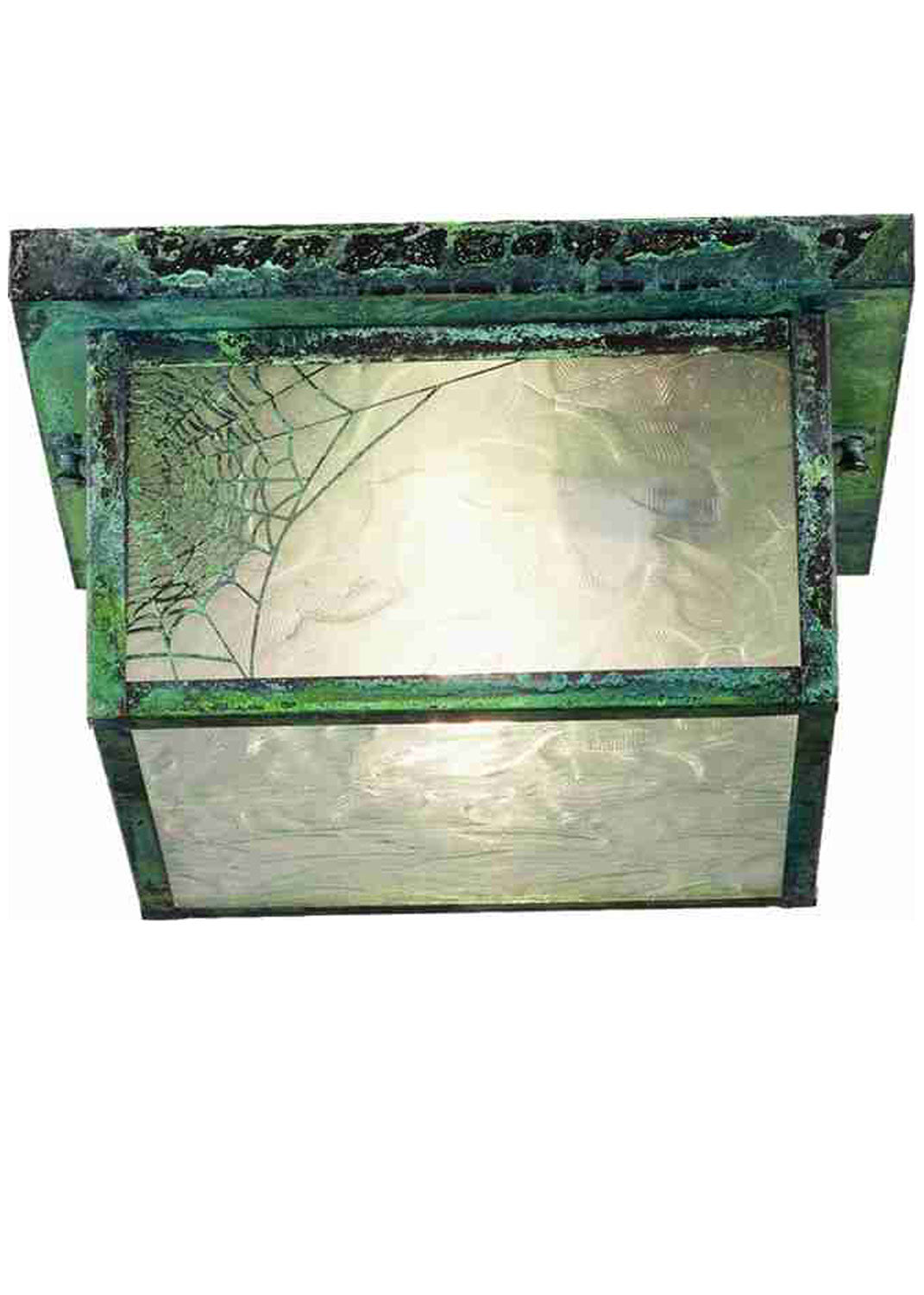 Meyda Tiffany Lighting 46324 Hyde Park Two Light Flushmount Outdoor Verde