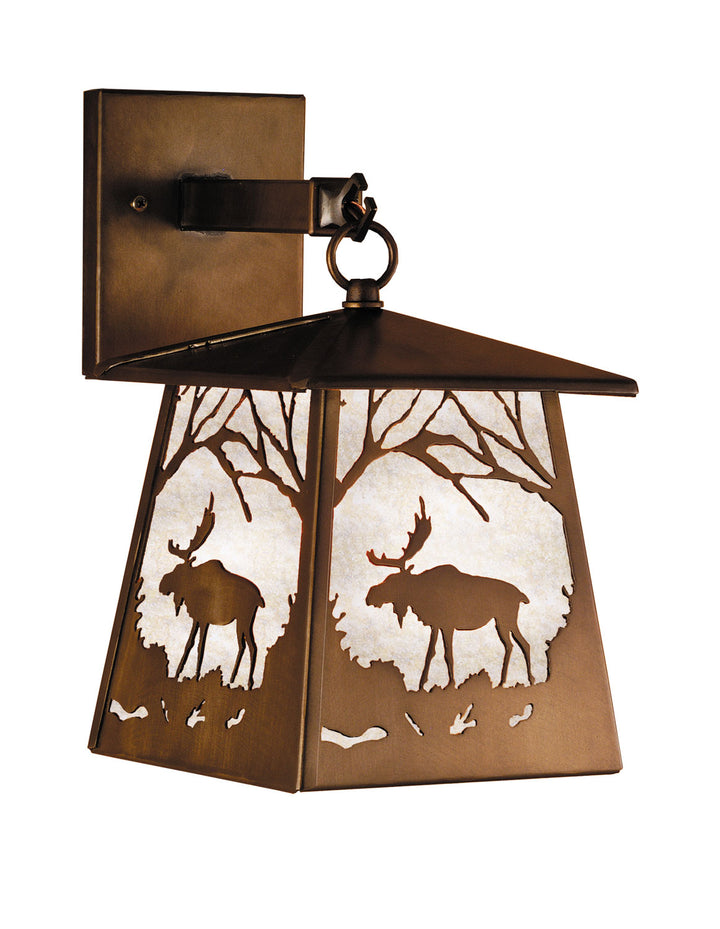 Meyda Tiffany Lighting 47472 Moose At Dawn One Light Wall Sconce Outdoor Copper/Antique/Verde