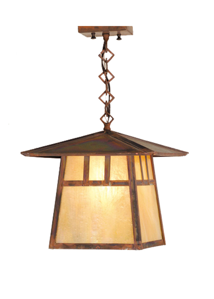 Meyda Tiffany Lighting 54754 Stillwater One Light Pendant Outdoor Copper/Antique/Verde