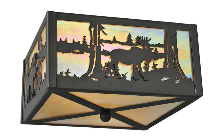 Meyda Tiffany Moose At Lake 68282 Ceiling Light - Timeless Bronze