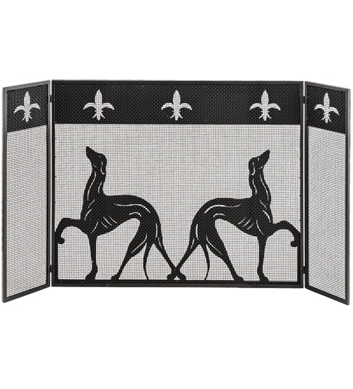 Meyda Tiffany Lighting 29440 Greyhound Fireplace Screen Home Decor Bronze / Dark