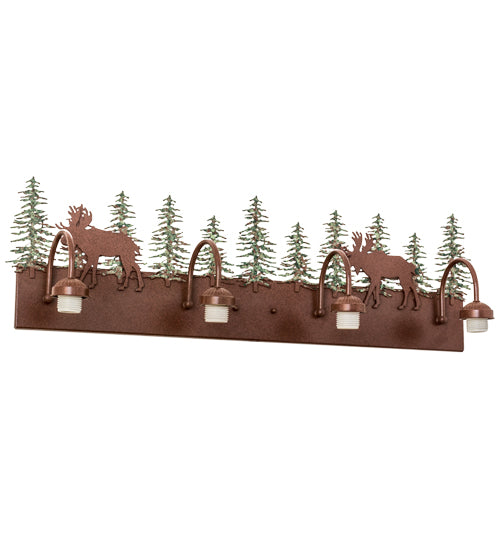 Meyda Tiffany Lighting 29471 Wandering Moose Four Light Vanity Hardware Utility Light Bronze / Dark